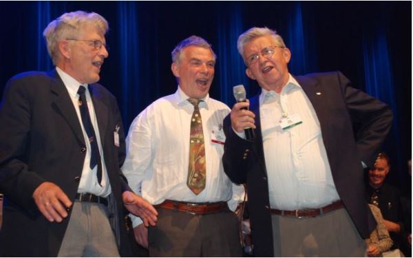 Svend Bek Pedersen (Denmark), Karl Hammarberg (Sweden), and John Plant (Australia) singing!